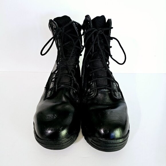 Brahma Mens Swat‎ Tactical Black Combat Boots Comp Toe Size 10W Leather 《953》B - Picture 4 of 10